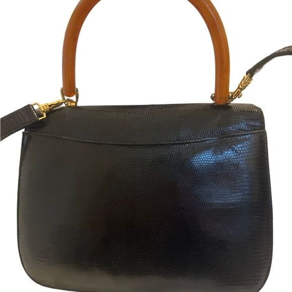 Gucci Top Handle black lizard print Bag - Picture 5 of 16